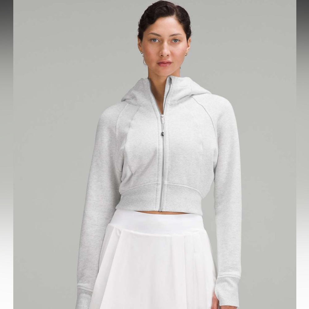 Gray Cropped Lululemon Full Zip Scuba